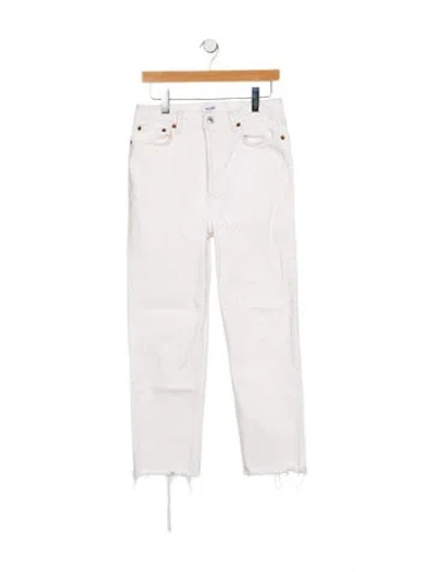 Pre-owned Re/done High-rise Straight Leg Jeans In White