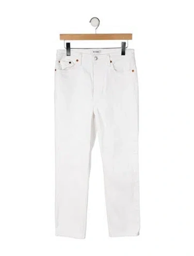 Pre-owned Re/done High-rise Straight Leg Jeans In White