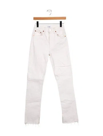 Pre-owned Re/done High-rise Straight Leg Jeans In White