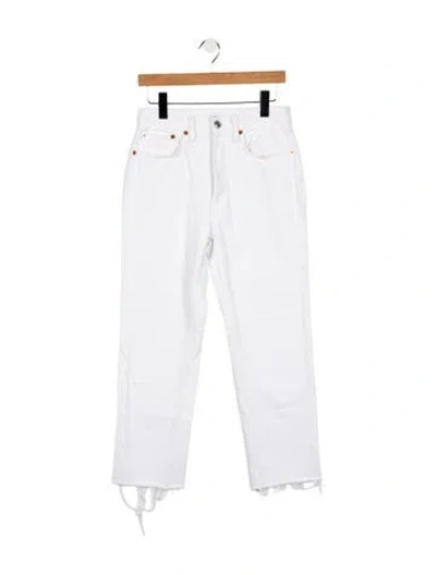 Pre-owned Re/done High-rise Straight Leg Jeans In White