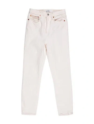 Pre-owned Re/done High-rise Straight Leg Jeans In White