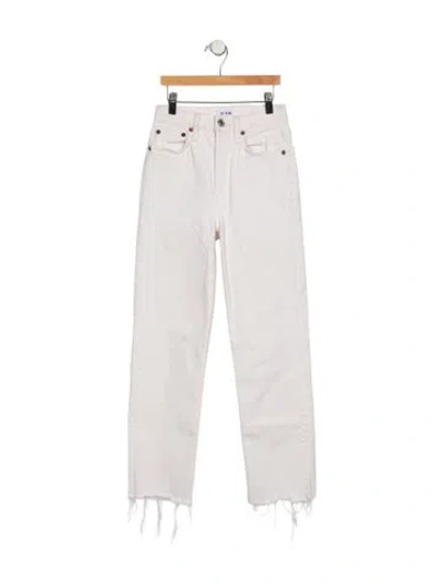 Pre-owned Re/done High-rise Straight Leg Jeans In White