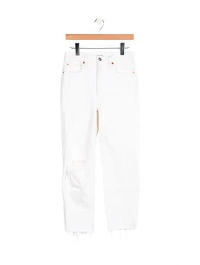 Pre-owned Re/done High-rise Straight Leg Jeans In White
