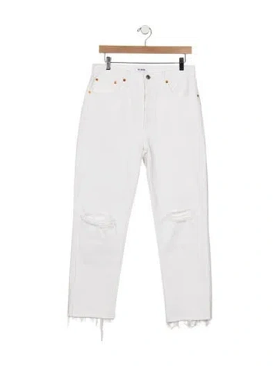 Pre-owned Re/done High-rise Straight Leg Jeans In White