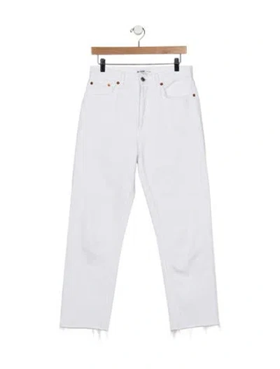 Pre-owned Re/done High-rise Straight Leg Jeans In White