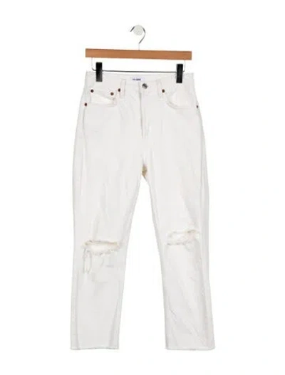 Pre-owned Re/done High-rise Straight Leg Jeans In White