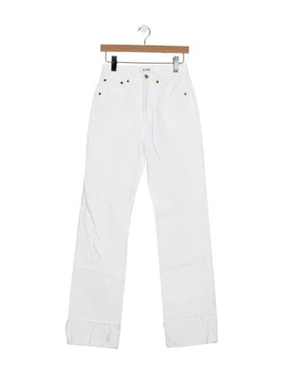 Pre-owned Re/done High-rise Straight Leg Jeans In White