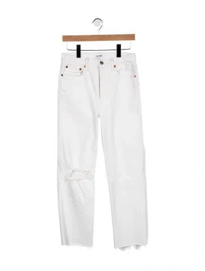 Pre-owned Re/done High-rise Straight Leg Jeans In White