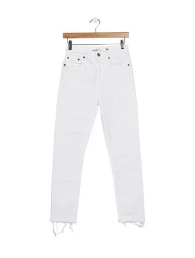 Pre-owned Re/done High-rise Straight Leg Jeans In White