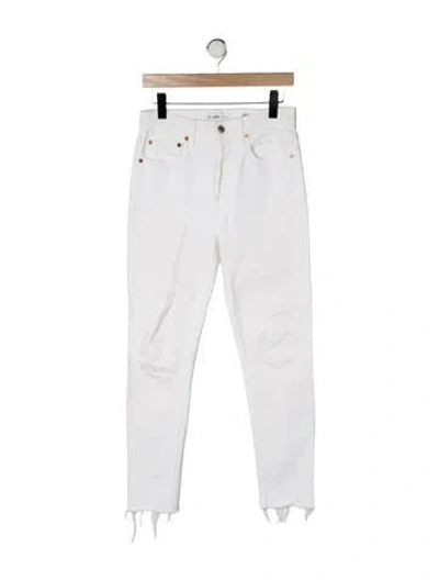 Pre-owned Re/done High-rise Straight Leg Jeans In White