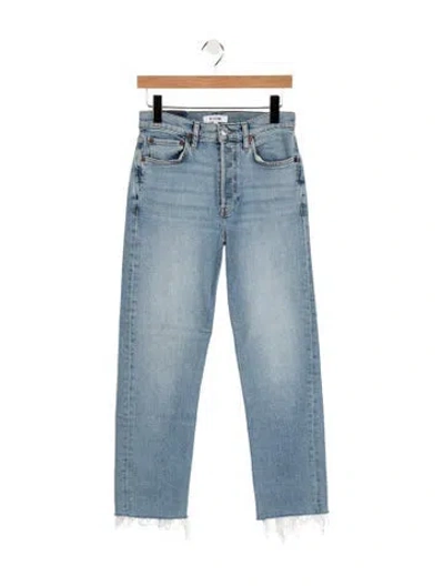 Pre-owned Re/done High-rise Straight Leg Jeans In White