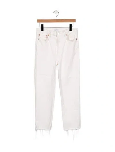 Pre-owned Re/done High-rise Straight Leg Jeans In White