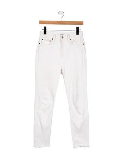 Pre-owned Re/done High-rise Straight Leg Jeans In White