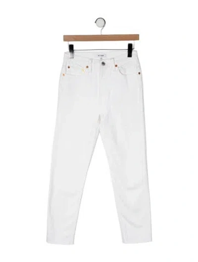 Pre-owned Re/done High-rise Straight Leg Jeans In White