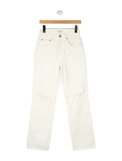Pre-owned Re/done High-rise Straight Leg Jeans In White
