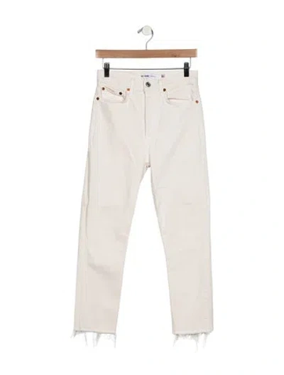 Pre-owned Re/done High-rise Straight Leg Jeans In White