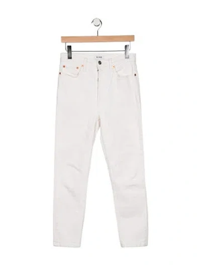Pre-owned Re/done High-rise Straight Leg Jeans In White