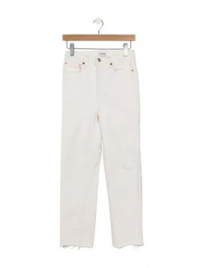 Pre-owned Re/done High-rise Straight Leg Jeans In White
