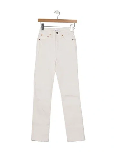 Pre-owned Re/done High-rise Straight Leg Jeans In White