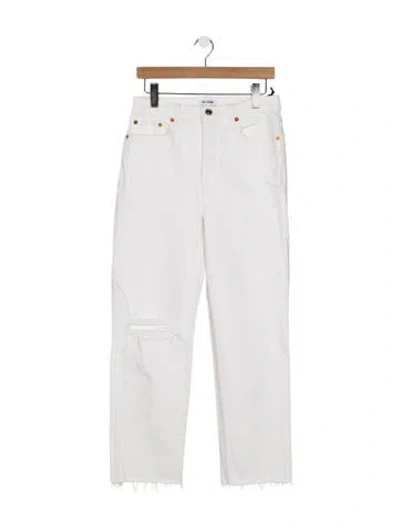 Pre-owned Re/done High-rise Straight Leg Jeans In White