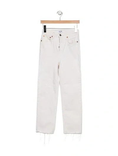 Pre-owned Re/done High-rise Straight Leg Jeans In White