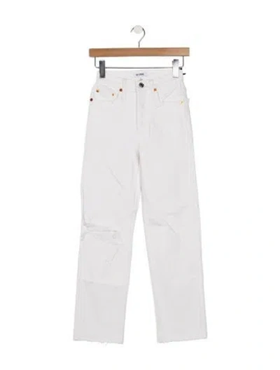Pre-owned Re/done High-rise Straight Leg Jeans In White