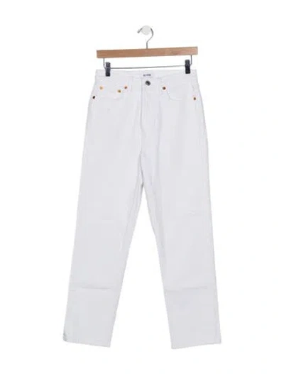 Pre-owned Re/done High-rise Straight Leg Jeans In White