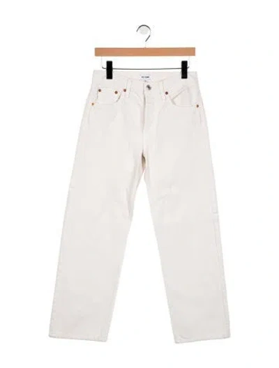 Pre-owned Re/done High-rise Straight Leg Jeans In White