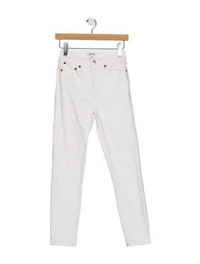 Pre-owned Re/done High-rise Straight Leg Jeans In White