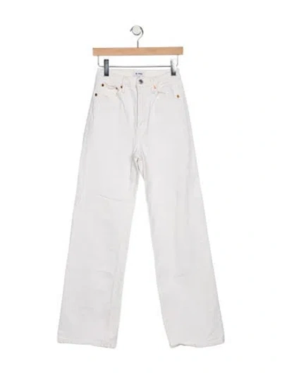 Pre-owned Re/done High-rise Straight Leg Jeans In White