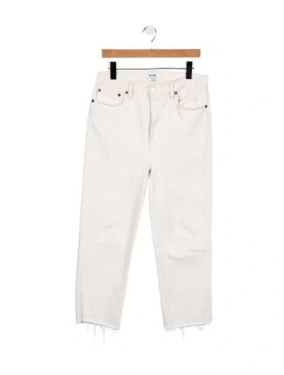 Pre-owned Re/done High-rise Straight Leg Jeans In White