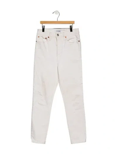 Pre-owned Re/done High-rise Straight Leg Jeans In White