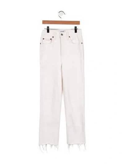 Pre-owned Re/done High-rise Straight Leg Jeans In White