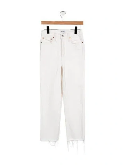 Pre-owned Re/done High-rise Straight Leg Jeans In White
