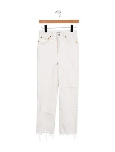 Pre-owned Re/done High-rise Straight Leg Jeans In White