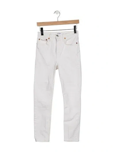 Pre-owned Re/done High-rise Straight Leg Jeans In White