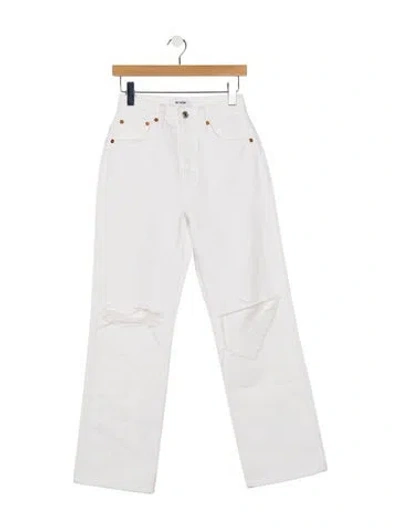 Pre-owned Re/done High-rise Straight Leg Jeans In White