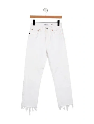 Pre-owned Re/done High-rise Straight Leg Jeans In White