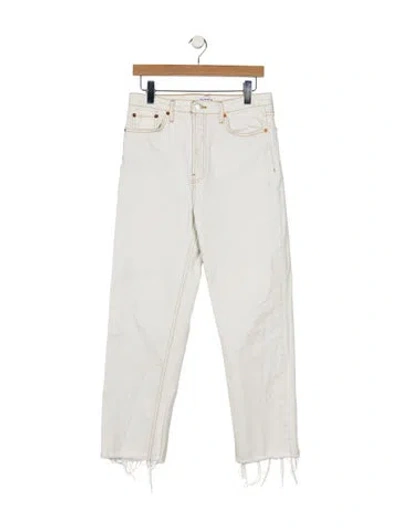 Pre-owned Re/done High-rise Straight Leg Jeans In White