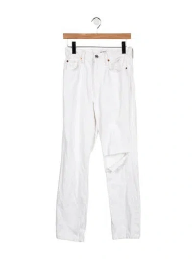 Pre-owned Re/done High-rise Straight Leg Jeans In White