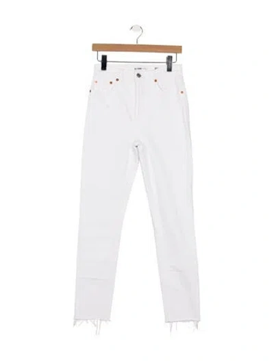 Pre-owned Re/done High-rise Straight Leg Jeans In White