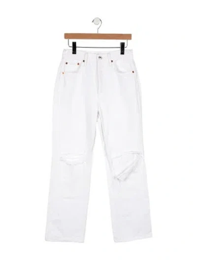 Pre-owned Re/done High-rise Straight Leg Jeans In White