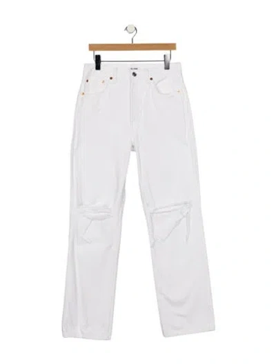 Pre-owned Re/done High-rise Straight Leg Jeans In White
