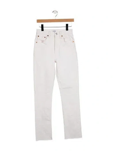 Pre-owned Re/done High-rise Straight Leg Jeans In White