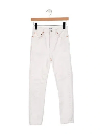 Pre-owned Re/done High-rise Straight Leg Jeans In White