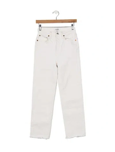 Pre-owned Re/done High-rise Straight Leg Jeans In White
