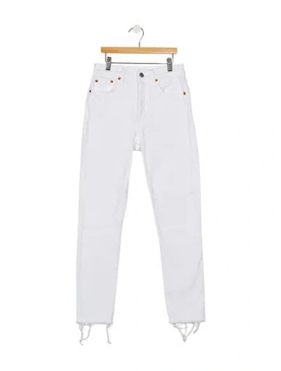 Pre-owned Re/done High-rise Straight Leg Jeans In White