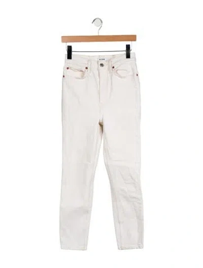 Pre-owned Re/done High-rise Straight Leg Jeans In White