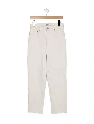 Pre-owned Re/done High-rise Straight Leg Jeans In White