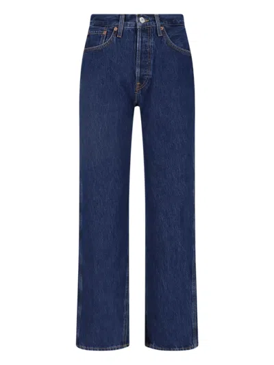 Re/done High-rise Straight-leg Jeans In Blue